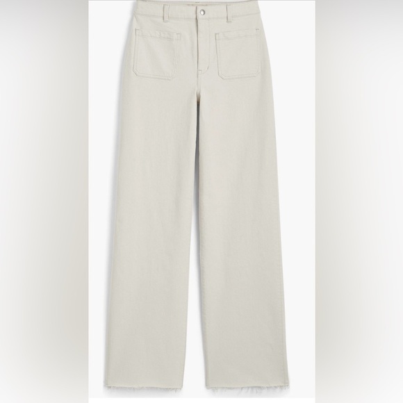 Madewell Cream Wide-Leg Jeans - Picture 9 of 13